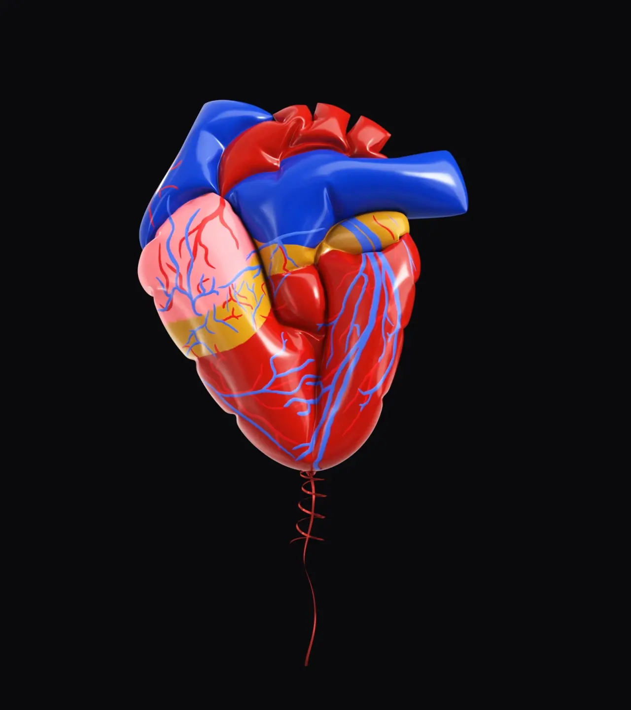 3D animation of a balloon heart