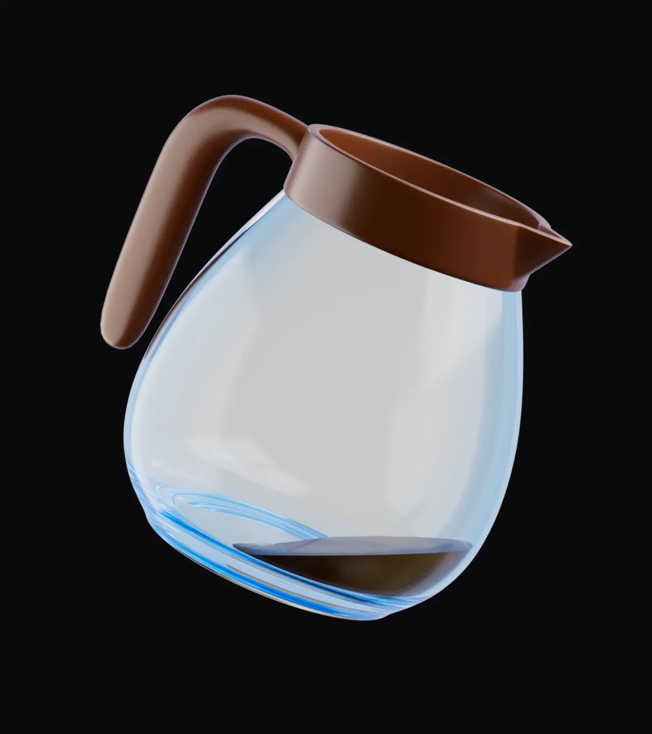 Almost empty pot of of coffee 3D animation