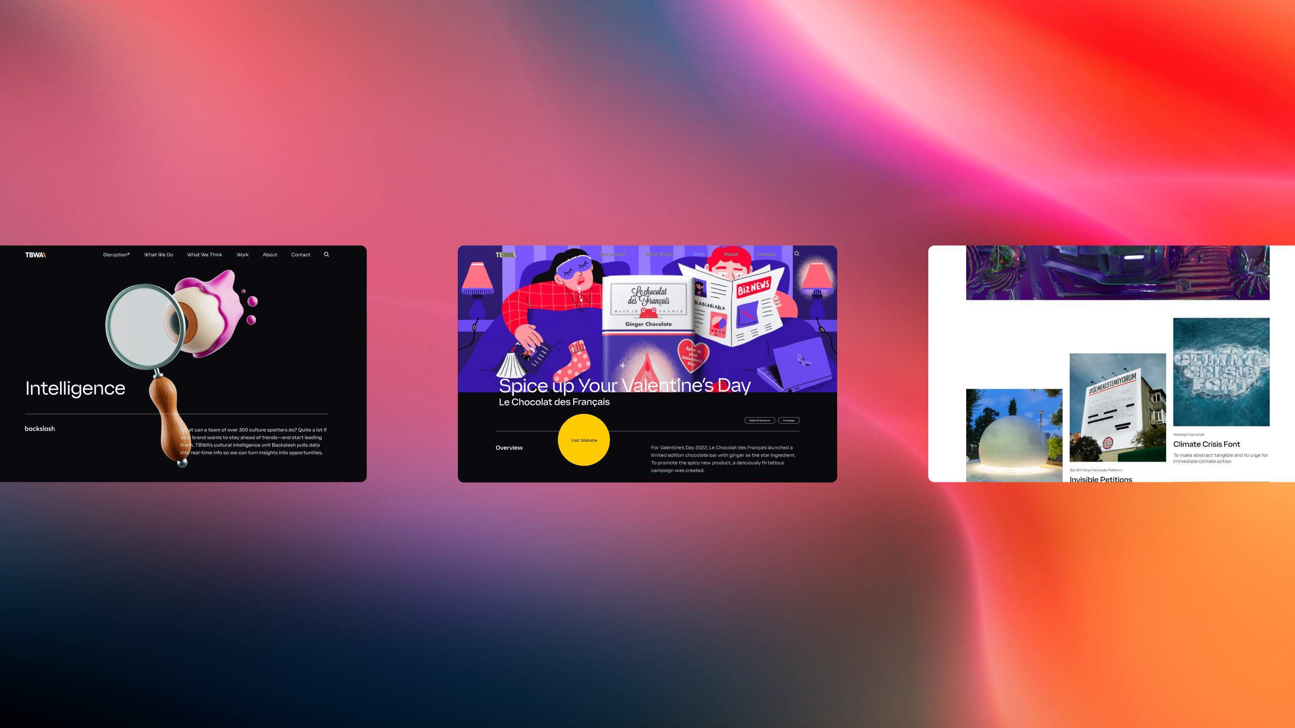 TBWA Desktop Website Case Study V3 TBWA website frames